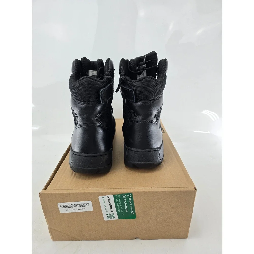 Bates Tactical Boots Mens 9.5 Black Side Zip Lace Up Leather Nylon -Good